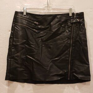 Torrid Black Faux Leather Mini Skirt with Front Zipper Size Large